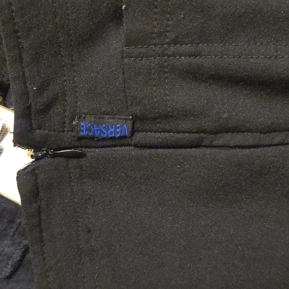 Vintage authentic Versace Side zip tapered black Pants made Italy - Picture 5 of 11